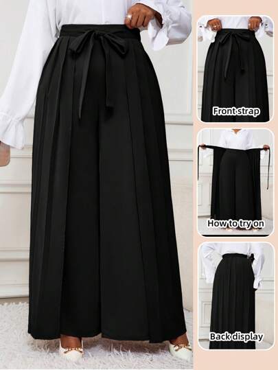 SHEIN Lady 春夏秋冬优雅香槟色编织褶皱长款大码裤子秋季女装冬季女装