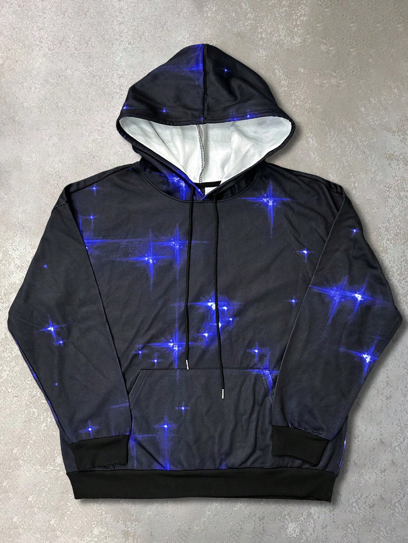 Manfinity Dauomo Men's Long Sleeve Pocket Print Minimalist Hoodie, Casual Everyday Wear