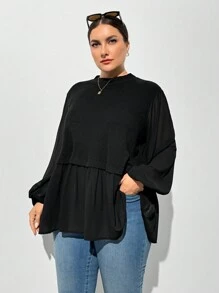 SHEIN Essnce Áo thun dài tay mùa thu cỡ lớn cho nữ, Áo tay dài đèn lồng màu đen, Áo len mùa thu cho nữ Áo đen Quần áo Halloween, Quần áo mùa thu cho nữ theo phong cách Goth, Áo cánh mùa thu Trang phục mùa thu Áo thun mùa thu Tay dài cho nữ Áo thun mùa thu cho nữ Áo thun dài tay cho nữ - màu đen - Xem 4