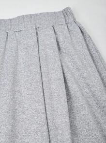 2pcs/Set Teen Girl Cropped Long Sleeve Cardigan, Ruffle Camisole And Wide Leg Pants - Grey - View 6