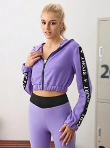 Cheerettes 2 件套女士运动服套装，撞色拼接连帽衫和紧身裤，适合情人节日常训练和休闲运动