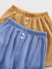 4 Stücke/Set Kleine Jungen Kostengünstig Bequem Lässig Niedlich Vielseitig Waffelpull 2 in 1 Kurzarm T-Shirt und Shorts Set, geeignet für Frühling/Sommer, für den täglichen Gebrauch, Sport, Ausflüge, Schule, Party, Urlaub, Fotoshootings - Verschiedenfarbig - Übersicht 7
