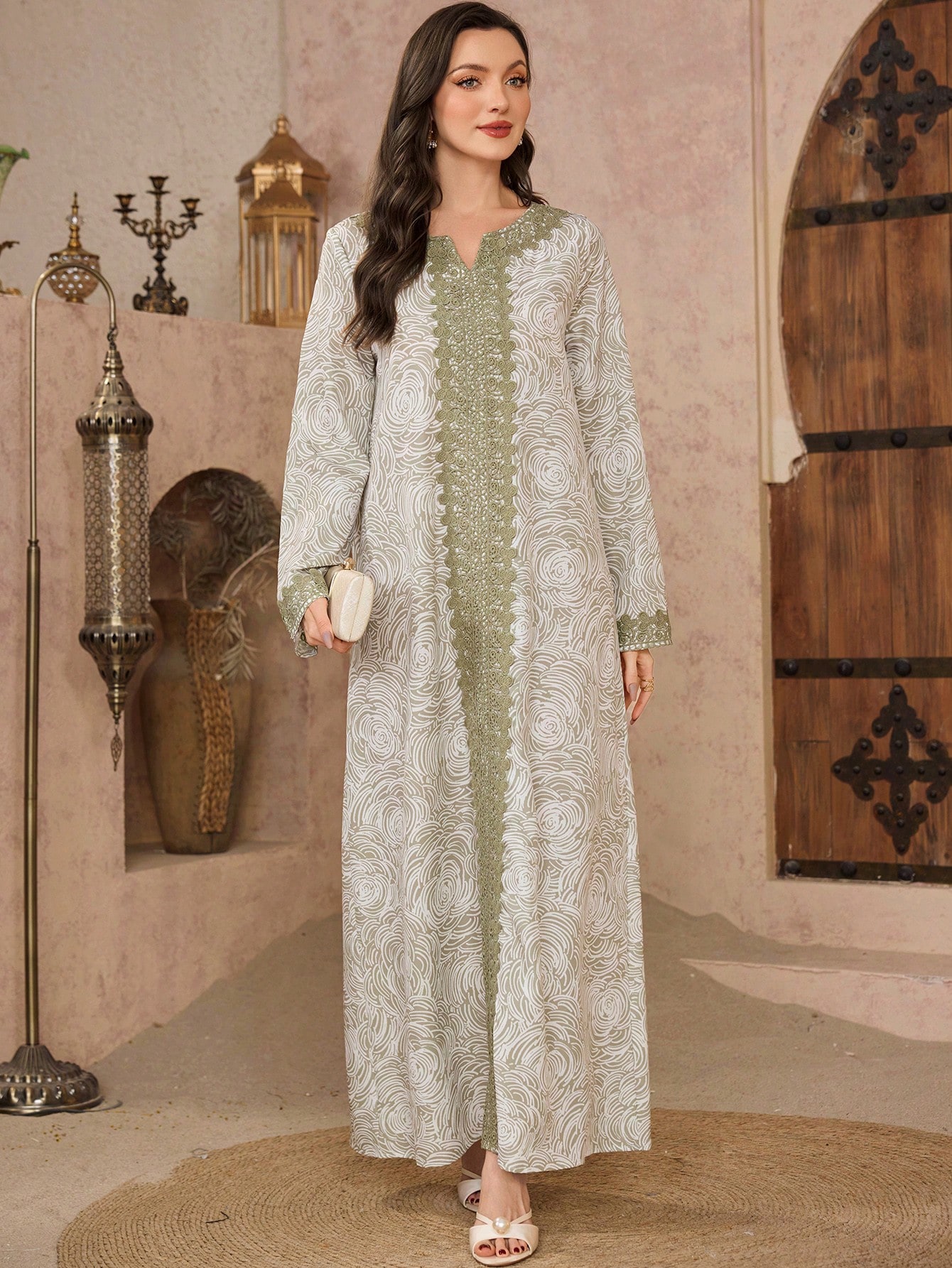 Al Najma فستان نسائي بخطوط طباعة وأزهار، وألوان مت...