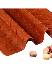 不粘硅胶马卡龙烘焙糕点垫糕点硅胶烘焙蛋糕饼干模具和烘焙配件工具 - 巧克力棕 - 查看 4