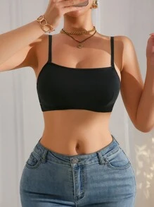 Sujetador con aros de estilo bandeau con copa moldeada de comodidad suave