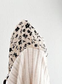 SHEIN Maternity Casual Ditsy Floral Patchwork Dress For Vacation - Apricot - View 4