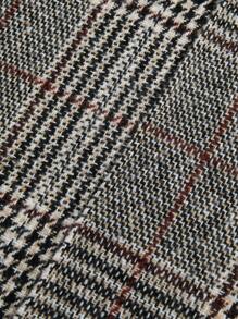 Celure Plus Size Women Elegant Commuting Wide Leg Pants, Thick Checked Tweed
