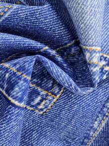 2pcs/Set Baby Boys Denim Effect Pants Set, Designed For Fashionable Baby Boy, Includes Two Comfortable Denim-Print Pants. The Denim Effect Design Not Only Offers A Stylish Look, But Also Provides Soft And Comfortable Wear, Suitable For Spring/Autumn And Various Daily Activities