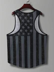 Manfinity Homme Men's American Flag Graphic Loose Fit Casual Tank Top