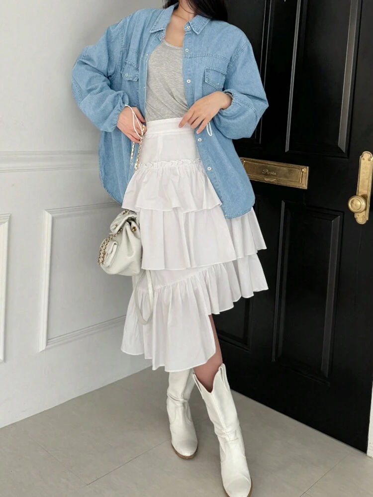 Women's Denim Shirt With Open Back, Bowknot Tie Cuffs, Long Sleeve, Suitable For Spring & Autumn,Jeans Jacket,Fall Women Clothes