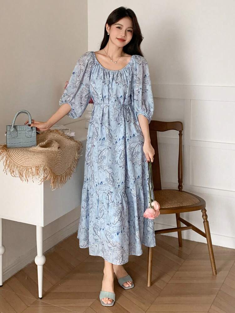 Women's Ditsy Floral Dress, Suitable For Vacation, Spring/Summer Maxi Dress Boho