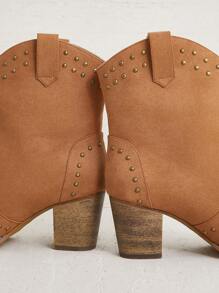 SHUZIA Fashionable Ladies' Ankle Boots With Chunky Heel And Pointed Toe Design New Year Holiday Valentine Gifts Summer Shoes Valentines - Rust Brown - View 5