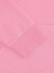 Manfinity Hypemode Men's Letter Print Drop Shoulder Long Sleeve Drawstring Hoodie Sweatshirt, Autumn/Winter - Pink - View 5