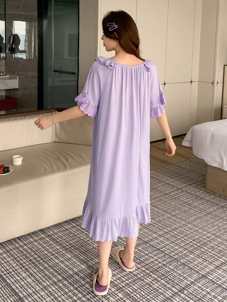 Soft & Comfortable Loose Short Sleeve Women Sleepwear Dress Pajama