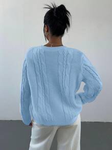 Aloruh 女士休闲纯色圆领毛衣，秋冬