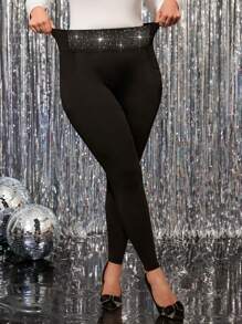 SHEIN Clasi Plus Size Front Button Heart Allover Print Casual Pants, Fashionable For Everyday Wear, For Daily Wear&Valentine's Day Date & Party Pants - Black - View 5