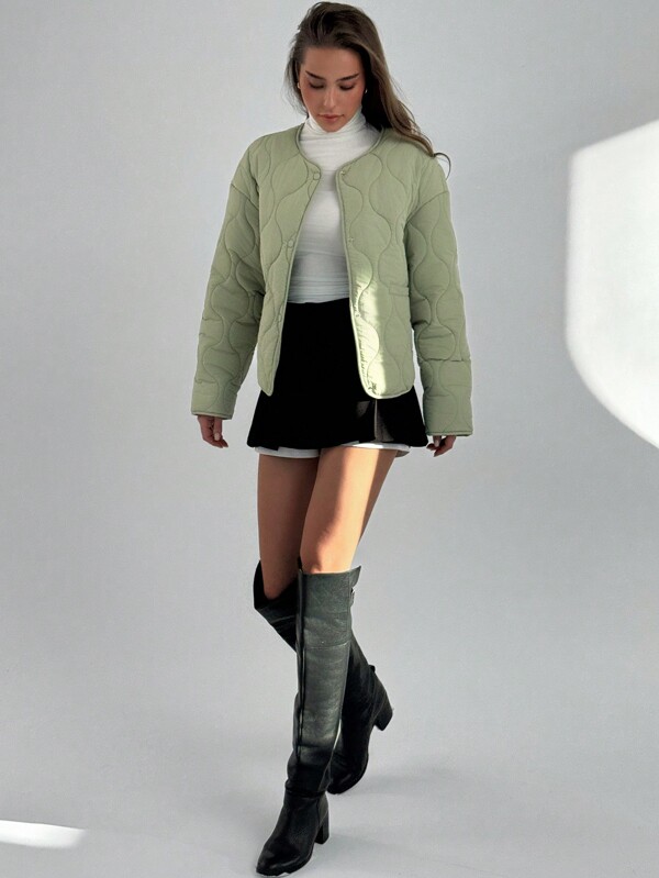 Aloruh Casaco de inverno feminino casual cor sólida