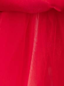 Glamorique Kids Váy công chúa vải tuyn cho bé gái dự tiệc Giáng sinh, váy hoa cưới màu trắng thanh lịch với nơ lớn đính cườm thủ công, váy công chúa cho tiệc sinh nhật - Màu Đỏ Sâu - Xem 6