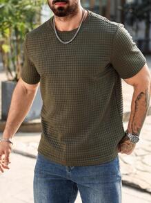 Manfinity Homme 男士休闲户外纯色圆领短袖 T 恤