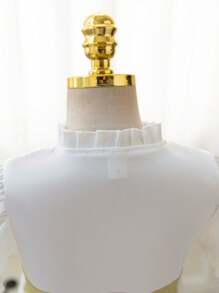 Ramadan/New Year Young Girl Wedding Flower Girl Dress, White Satin Soft Princess Dress, Paired With Green Dimensional Bow Party Dress - White - View 8