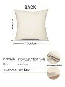 2/4 件套简约亚麻风格斋月枕套 - 月亮、星星和灯设计 | 17.72 英寸方形 | 舒适时尚的沙发装饰 | 可机洗，带拉链封口 - 彩色 - 查看 8