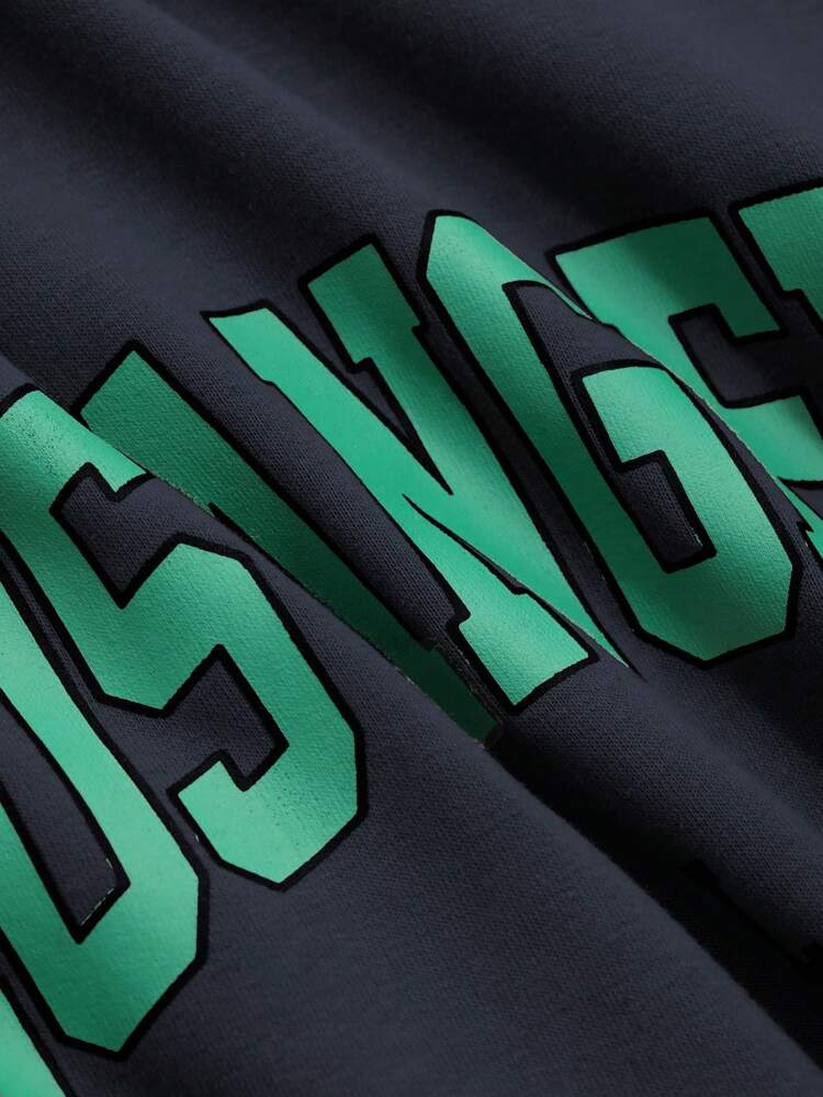 Letter Graphic Decor Loose Fit Casual Dress, Moo Moo Pajama