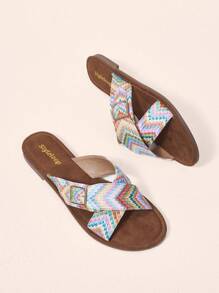 Styleloop Women's Fashionable & Comfortable Flat Slippers,Casual Flat Slippers With Open Toe Design, Suitable For Summer And Autumn, Fashionable Women With Dresses, Suitable For Outdoor Activities At The Beach Or Sea, Bohemian Style Braided Flat Sandals, Perfect For Vacation - Baby Blue - View 4