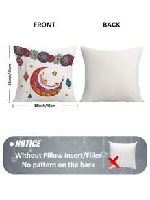 4pcs Ramadan Kareem Party Decoration Moon Lamp Lantern Lights Star Floral Pillow Covers Red Blue Yellow Bohemian Velvet Cosy Soft Pillowcases One Sided Printing For Eid Mubarak Living Room Bedroom Sofa Bed Decor Without Pillow Inserts
