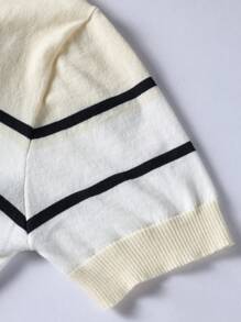 Manfinity Homme Men's Casual Colorblock Striped Short Sleeve Knit Top - Apricot - View 5