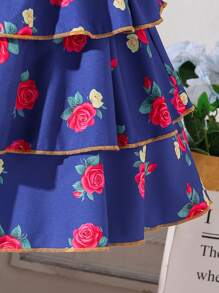 2 件套女婴休闲卡通印花泡泡袖上衣和全身印花花裙套装 - 白色 - 查看 5