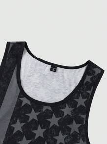 Manfinity Homme Men's American Flag Graphic Loose Fit Casual Tank Top