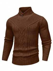 Manfinity Homme 男士纯色立领毛衣，休闲秋冬