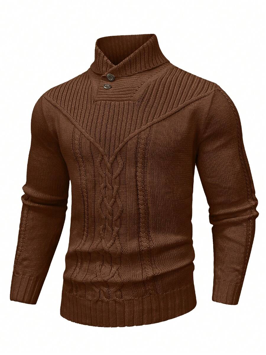 Manfinity Homme 男士纯色立领毛衣，休闲秋冬