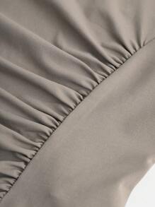 SHEIN Girlism 少女纯色长袖高领上衣，优雅休闲，适合日常穿着、外出、情人节春夏 - 灰色 - 查看 3