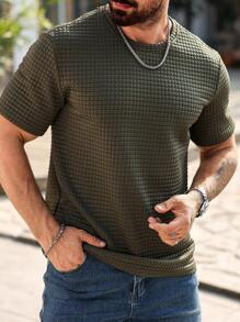 Manfinity Homme 男士休闲户外纯色圆领短袖 T 恤