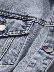 Livesso Women's Short Embroidered Denim Jacket - Light Wash - View 7