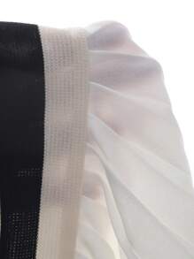 DAZY 春季宽松休闲条纹长连衣裙，女士夏季连衣裙 - 黑色 - 查看 9