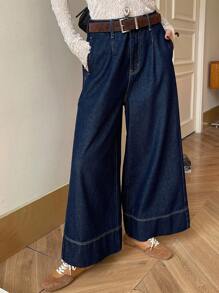 DAZY Quần Jeans Nữ Mùa Hè Mới Rộng Rãi Thường Ngày Cổ Điển Đã Giặt - Màu xanh lam - Xem 8