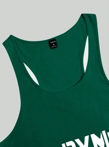GymBeat Men's Sleeveless Green Gym Tank Top For Casual Wear, Workout, And Fitness, Holiday - Dark Green - View 3