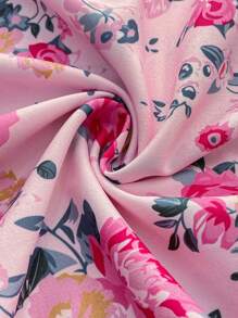 SHEIN Maternity Ditsy Floral Casual Blouse - Hot Pink - View 4