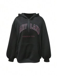 Relaxed Half-Zip Sweatshirt, Minimalist Fashion Casual Everyday Wear Pullover Fall Sweatshirt