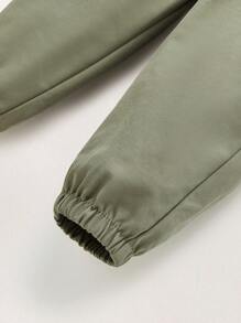 THE HAPPY LOOK Baby Jungen Set einfarbiges Langarm T-Shirt, Hose - Grün - Übersicht 5