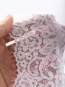 DAZY 3pcs Lace Patchwork Robe, Cami & Long Pajama Pants Set, Spring - Pink - View 7