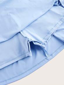 SHEIN Sports 女士无袖撞色褶皱连体裤