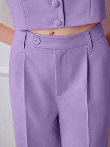 MOTF STUDIO PRESS CREASE TAILORED SUIT PANTS - Purple - View 2