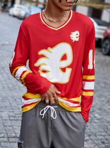 Manfinity Homme Young Street Racing Graphic T-Shirt, Minimalist Casual Everyday Wear - Multicolor - View 6