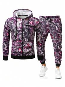 Manfinity LEGND Men's Casual Sweatshirt & Pants Set, Simple & Fashionable, For Daily Wear - Multicolor - View 3