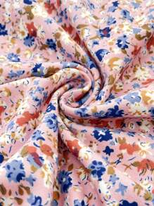 SHEIN 孕妇休闲碎花印花背心紧身连衣裙 - 粉色 - 查看 6