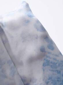 Livesso 2 件套女士豹纹宽松长袖衬衫和阔腿裤套装，适合春夏、秋季度假休闲装 - 藍色 - 查看 3