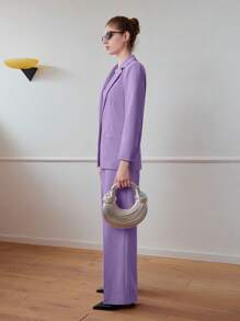 MOTF STUDIO PRESS CREASE TAILORED SUIT PANTS - Purple - View 3